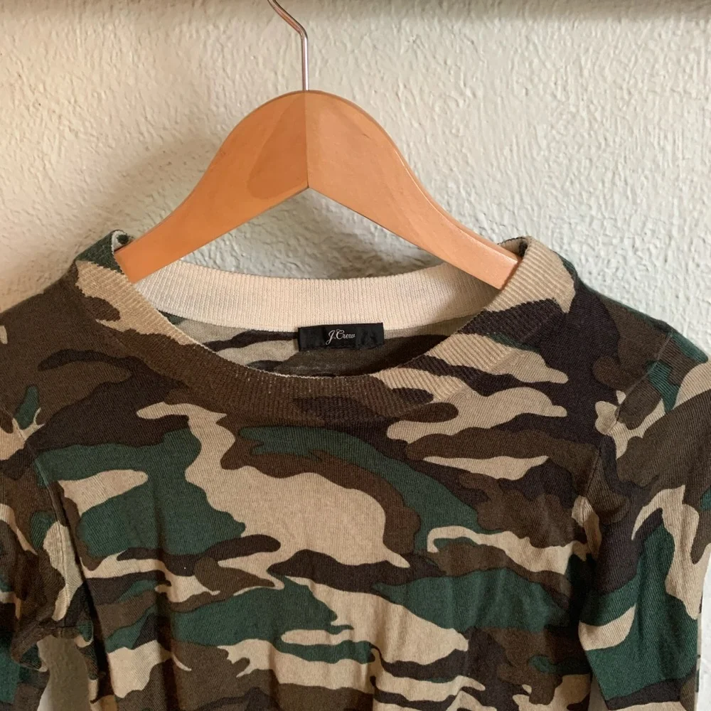 J. Crew lightweight merino wool camo sweater